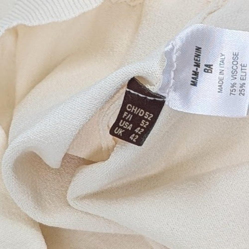 Bally Knit Polo Shirt Mens Size 42 XL Cream Viscose Blend Made in Italy - Picture 5 of 10